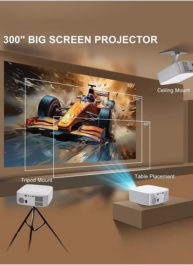 Salange - P92 MAX Projector 4K, Netflix Licensed Smart Android 13 NTV Auto Keystone Electric Focus Projectors, 400 ANSI 1080P Native BT5.2 WiFi6 Outdoor Movie Projector - Image 1