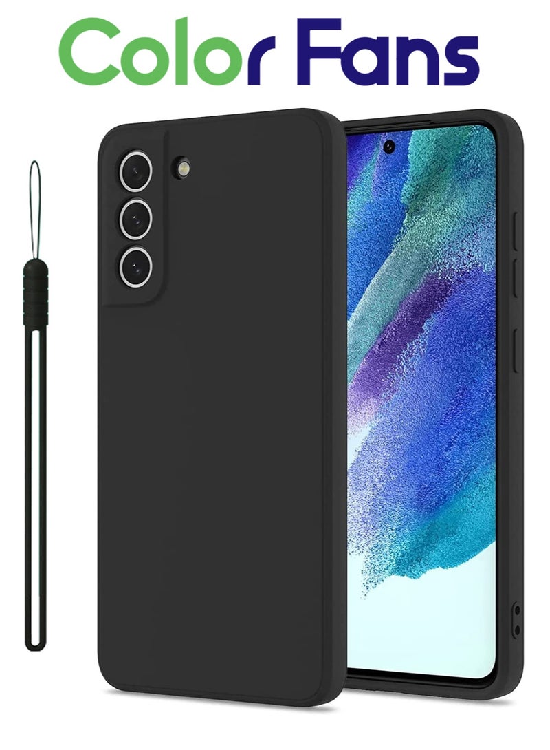 كولور فانس جراب متوافق مع هاتف Samsung Galaxy S21 FE جراب سيليكون لهاتف Samsung S21 FE 5G، غطاء ناعم أسود - Image 1