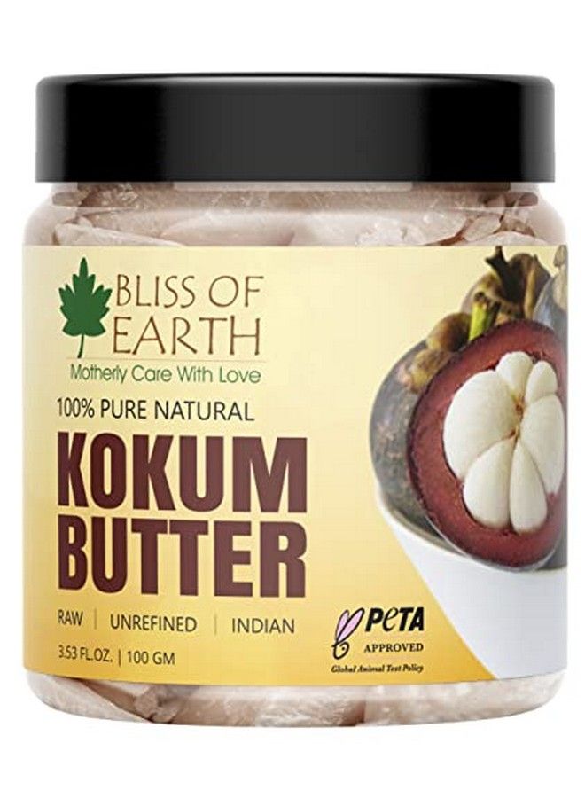 BLISS OF EARTH زبدة كوكوم الطبيعية 100% خام | غير مكررة | هندية رائعة لترطيب البشرة وتغذية الشعر وعلامات التمدد منتج DIY معتمد من بيتا 100 جرام - Image 2