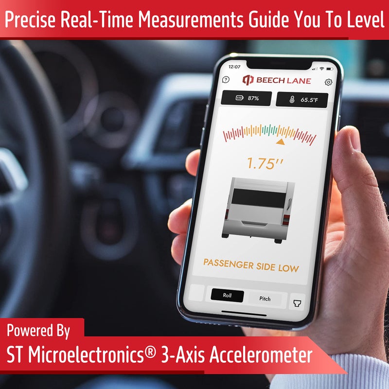 Beech Lane Wireless RV Leveling System, Made in the USA, User-Friendly Phone App With Real-Time Precise Leveling Measurements, Advanced Wireless Camper Leveler, Included AA Batteries, Patented - Image 4