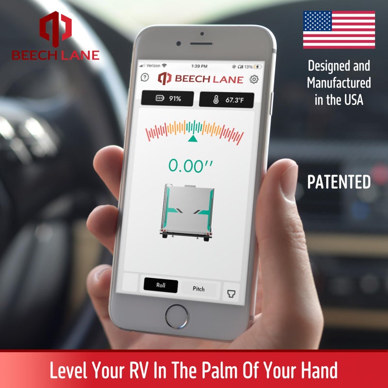 Beech Lane Wireless RV Leveling System, Made in the USA, User-Friendly Phone App With Real-Time Precise Leveling Measurements, Advanced Wireless Camper Leveler, Included AA Batteries, Patented - Image 2
