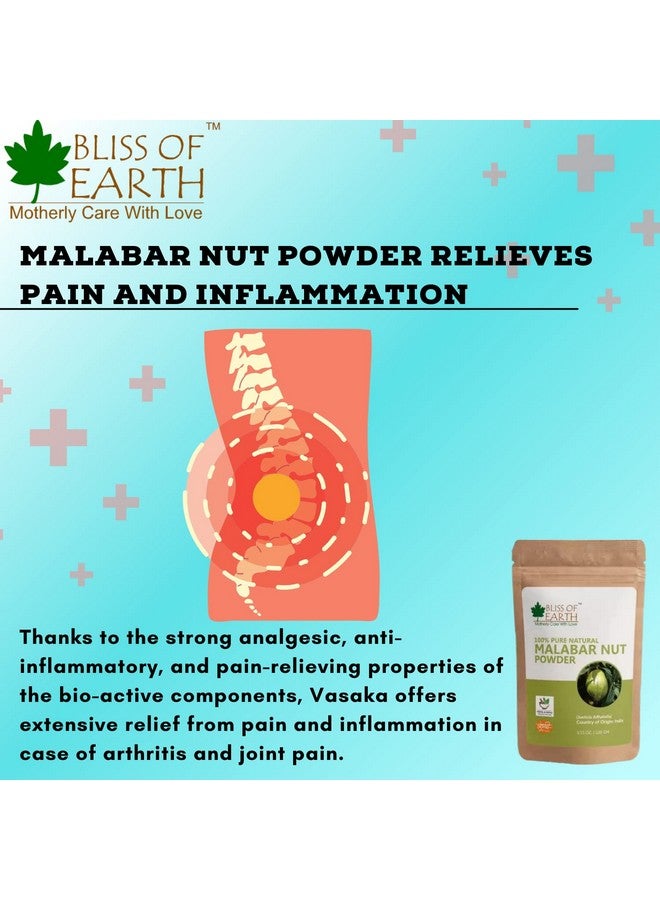 Bliss of Earth 100% Pure & Natural Malabar Nut Powder (Adusa Powder) 3x100GM | Vasika Powder | Healthy Skin | Natural Blood Purifier | joint Pain Reliver | Balance Pitta & Kapha Doshas | - Image 3
