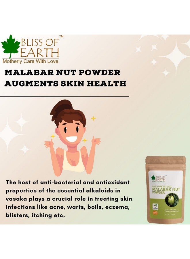 Bliss of Earth 100% Pure & Natural Malabar Nut Powder (Adusa Powder) 3x100GM | Vasika Powder | Healthy Skin | Natural Blood Purifier | joint Pain Reliver | Balance Pitta & Kapha Doshas | - Image 4