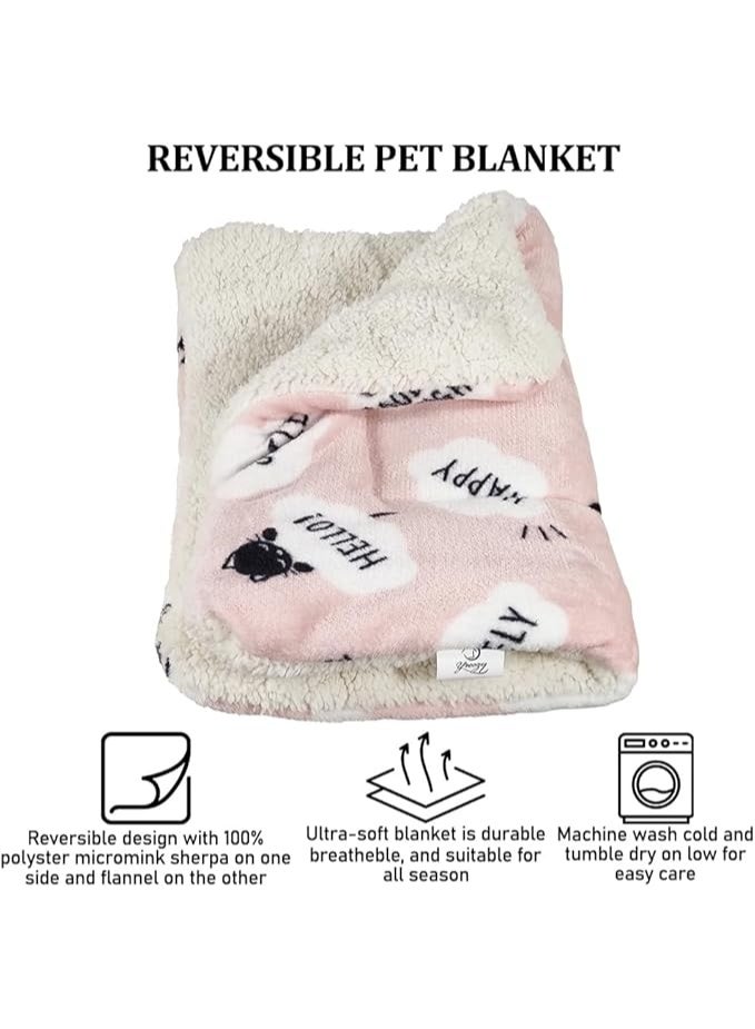 أن ان سي بيتس سجادة سرير للكلاب، بطانية نوم فائقة النعومة للحيوانات الأليفة الصغيرة والمتوسطة، بطانية صوف قابلة للعكس، سجادة للكلاب قابلة للغسل في الغسالة بتصميم مطبوع لطيف، بطانية دافئة للحيوانات الأليفة (58 سم) - Image 4