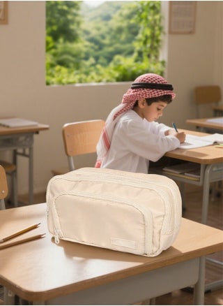 3-Layer Large Capacity Pencil Case Durable Canvas Stationery Case with Transparent Grid Multifunctional Organizer for Stationery, Cosmetics  Electronics - pzsku/Z3B3D286A068373CF1C08Z/45/1750865107/af51c145-d355-417e-83a6-2dae4d12642a