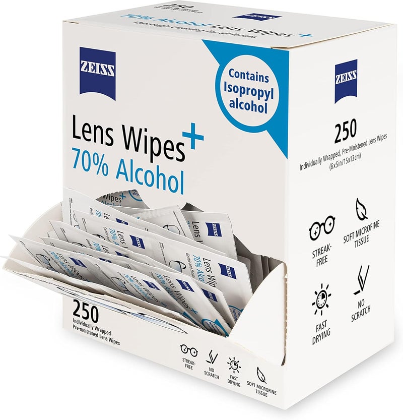Zeiss Pre-Moistened Lens Cleaning Wipes with 70% Alcohol, 250 Count - Image 4
