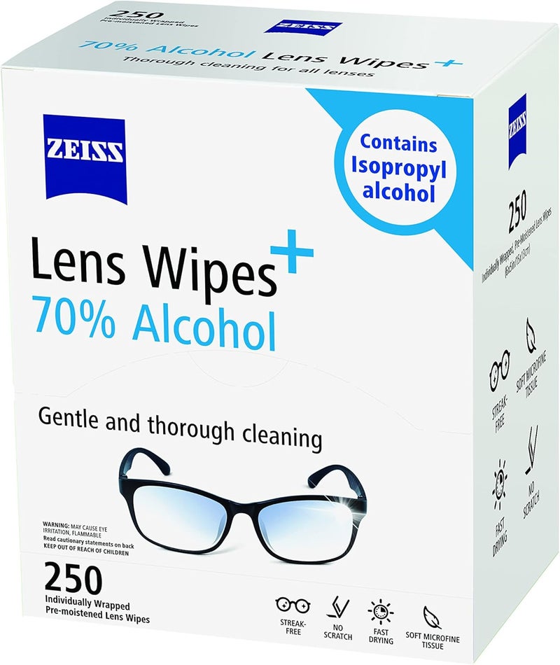 Zeiss Pre-Moistened Lens Cleaning Wipes with 70% Alcohol, 250 Count - Image 3