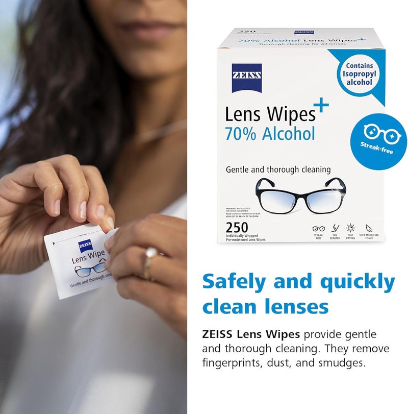 Zeiss Pre-Moistened Lens Cleaning Wipes with 70% Alcohol, 250 Count - Image 5
