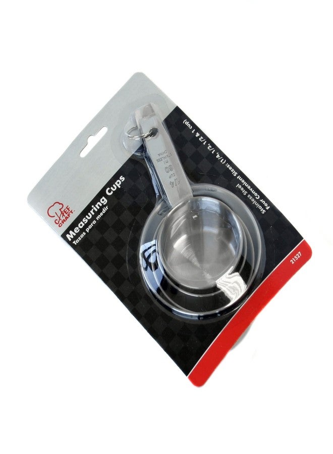 شيف كرافت طقم أكواب قياس من شيف كرافت سيليكت مكون من 4 قطع، 1/4، 1/3، 1/2 و1 كوب، مصنوع من الفولاذ المقاوم للصدأ - Image 3