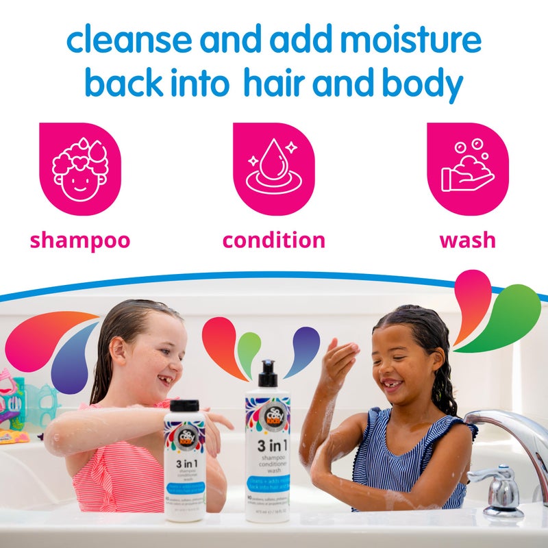 SO COZY SoCozy 3 in 1 Kids Shampoo + Conditioner + Body Wash (16 Fl Oz) Gentle, Hydrating Hair & Body Cleanser with Keratin, Vitamin B5, & Kiwi Extract, Paraben & Sulfate-Free - Image 2