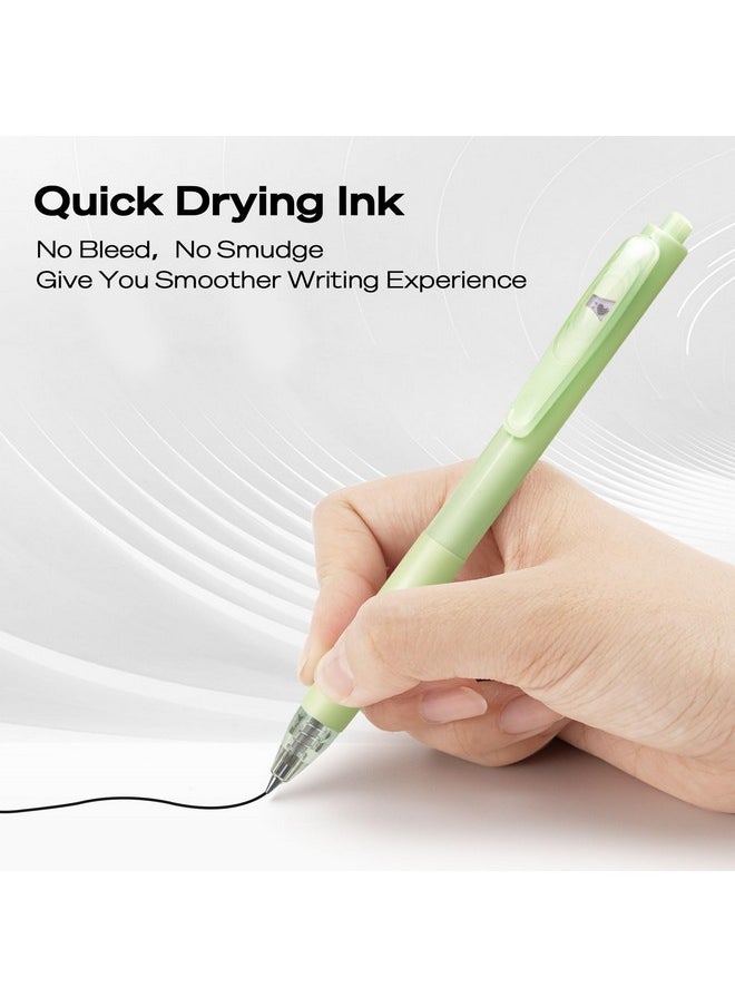 WRITECH - Gel Pens Fine Point: Retractable Black Ink Pen Smooth Writing 8Ct 0.7Mm Medium Point Tip For Journaling Note Taking No Bleed & Smear & Smudge Vivid Color Barrel Silent Click Peekaboo Set - Image 1