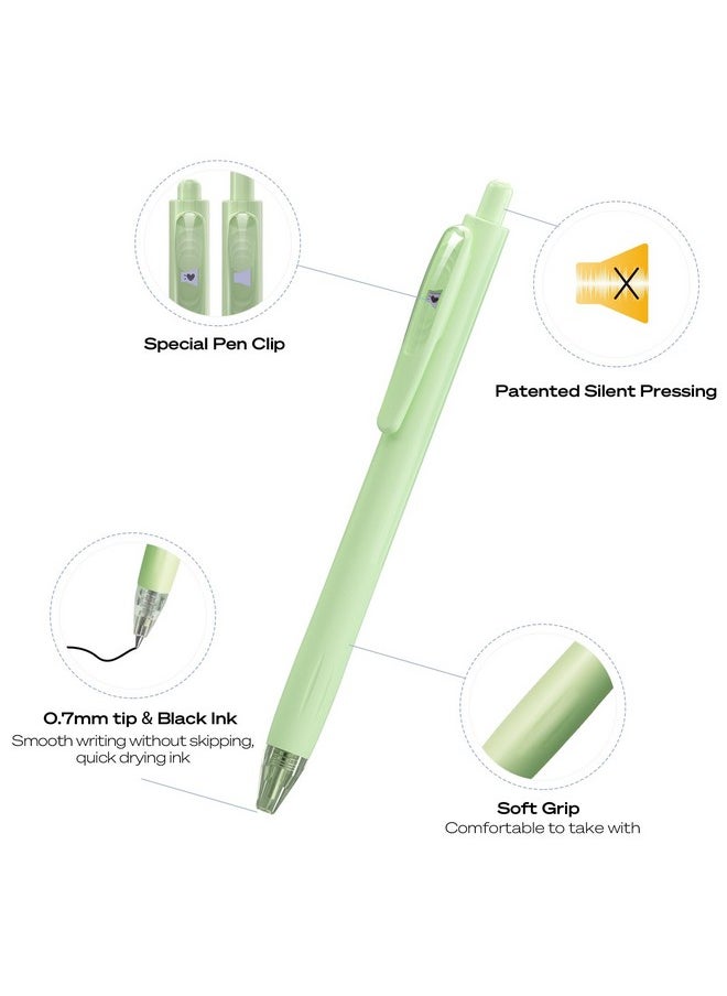 WRITECH - Gel Pens Fine Point: Retractable Black Ink Pen Smooth Writing 8Ct 0.7Mm Medium Point Tip For Journaling Note Taking No Bleed & Smear & Smudge Vivid Color Barrel Silent Click Peekaboo Set - Image 1
