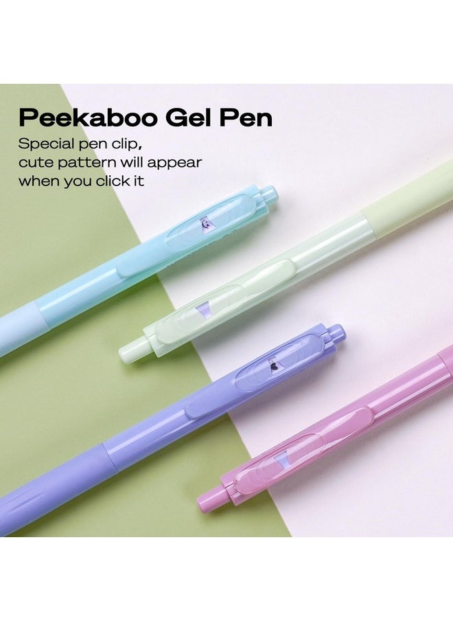 WRITECH - Gel Pens Fine Point: Retractable Black Ink Pen Smooth Writing 8Ct 0.7Mm Medium Point Tip For Journaling Note Taking No Bleed & Smear & Smudge Vivid Color Barrel Silent Click Peekaboo Set - Image 1