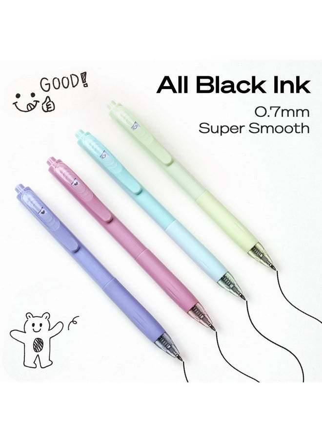 WRITECH - Gel Pens Fine Point: Retractable Black Ink Pen Smooth Writing 8Ct 0.7Mm Medium Point Tip For Journaling Note Taking No Bleed & Smear & Smudge Vivid Color Barrel Silent Click Peekaboo Set - Image 1