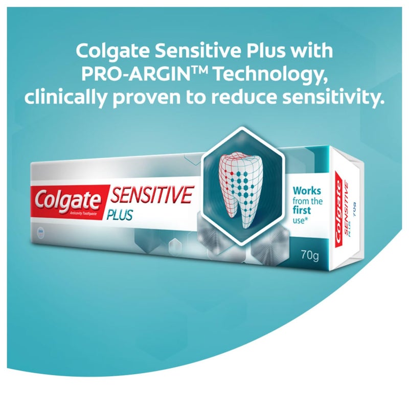 Colgate معجون أسنان كولجيت سنسيتيف بلس، معجون أسنان مع تركيبة برو أرجين لتخفيف الحساسية، 140 جرام (عرض حزمة كومبو) - Image 4