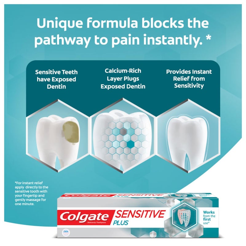 Colgate معجون أسنان كولجيت سنسيتيف بلس، معجون أسنان مع تركيبة برو أرجين لتخفيف الحساسية، 140 جرام (عرض حزمة كومبو) - Image 5