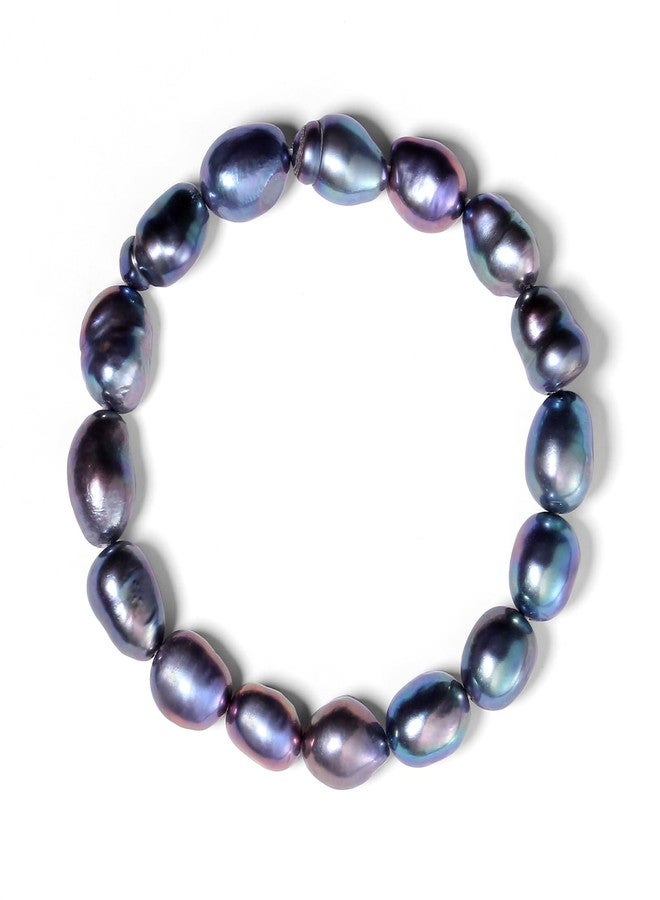 YAMI Black Pearl Bracelet - Natural Saltwater Cultured Baroque Pearl (8-9.5mm) on Stretch Bracelet, Elegant Luxurious Jewelry Gift for Women for Anniversaries, Birthdays, and Mother's Day - Image 1