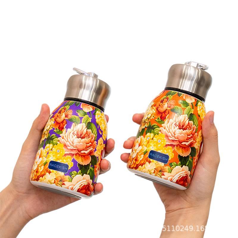 قارورة مياه معزولة، ستانلس ستيل ومقبض 300 ml مع مقبض من الستانلس ستيل - Image 3