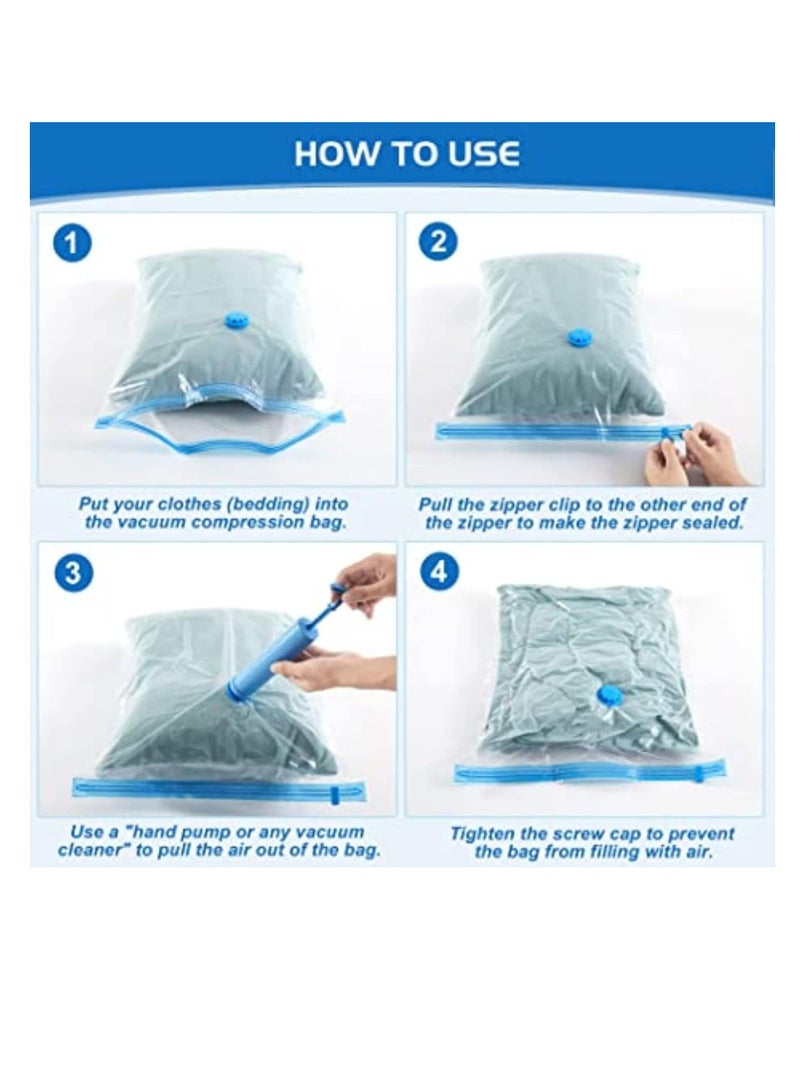 Storage Bags for Bedding, Pillows, Towel, Clothes Space Saver Travel Storage Bag With Hand-Pump,Vacuum Bag Package - Image 3