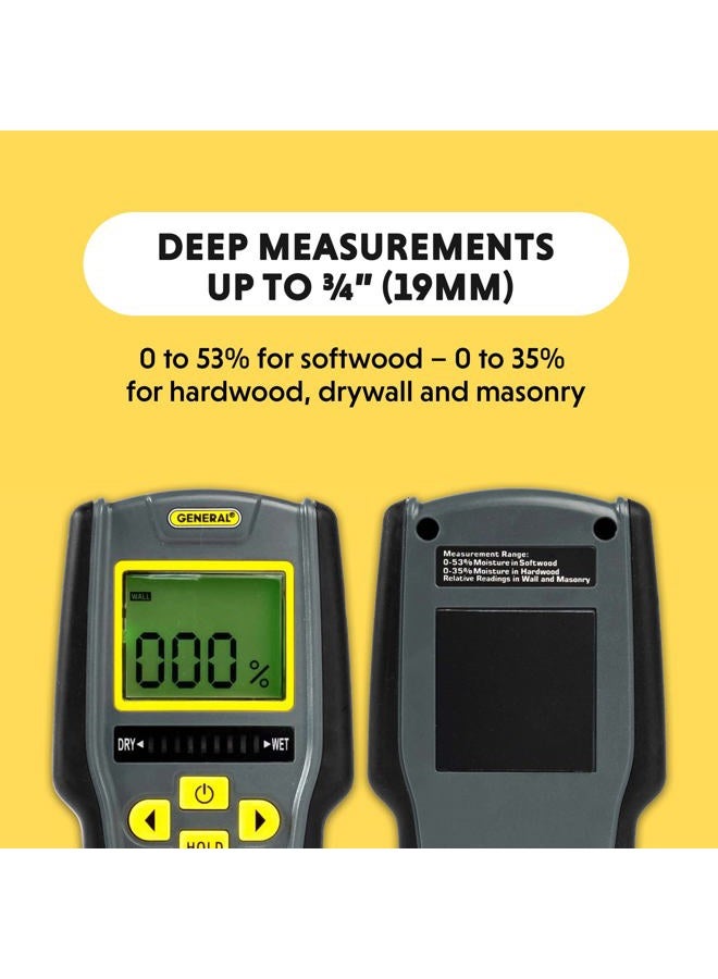 General Tools Digital Moisture Meter MMD7NP - Humidity Sensor- Pinless and Non-Invasive - Image 4