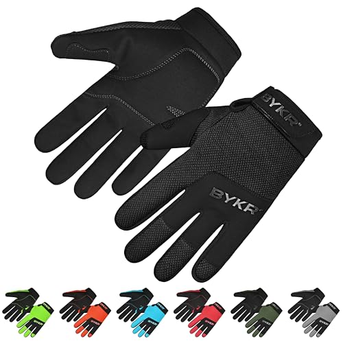 BYKR AllWeather Motorcycle Gloves for Men Women Protection for Dirt Bike BMX MX and ATV Riding Black L - Image 1