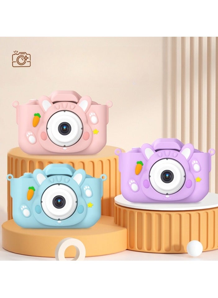 AROAQ لعبة كاميرا للأطفال، كاميرا فيديو عالية الدقة 1080 بكسل مقاومة للصدمات للأطفال، لعبة كاميرا محمولة مضادة للسقوط، كاميرا رقمية متعددة الوظائف، (طقم قطة قديمة وردية عدسة مزدوجة + بطاقة سعة كاملة 32 جيجابايت + قارئ بطاقات) - Image 4