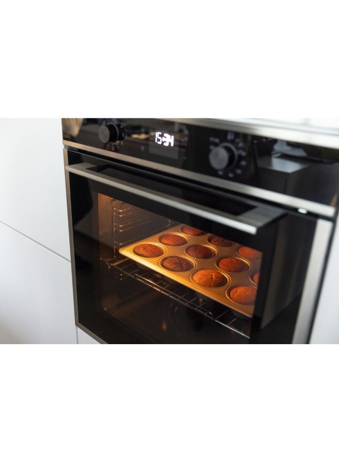 franke Built-In Electric Oven 60cm – 71L- FMA 97 P XS - Pyrolytic Self-Cleaning System - A+ Energy Efficiency - 11 Professional Cooking Functions - Soft Closing Door - Touch Electronic Control - Stainless Steel Finish – 116.0606.100(Made in Italy) - Image 2