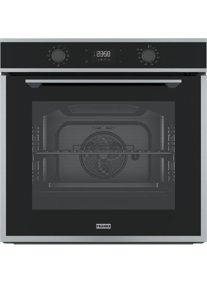 franke Built-In Electric Oven 60cm – 71L- FMA 97 P XS - Pyrolytic Self-Cleaning System - A+ Energy Efficiency - 11 Professional Cooking Functions - Soft Closing Door - Touch Electronic Control - Stainless Steel Finish – 116.0606.100(Made in Italy) - Image 1