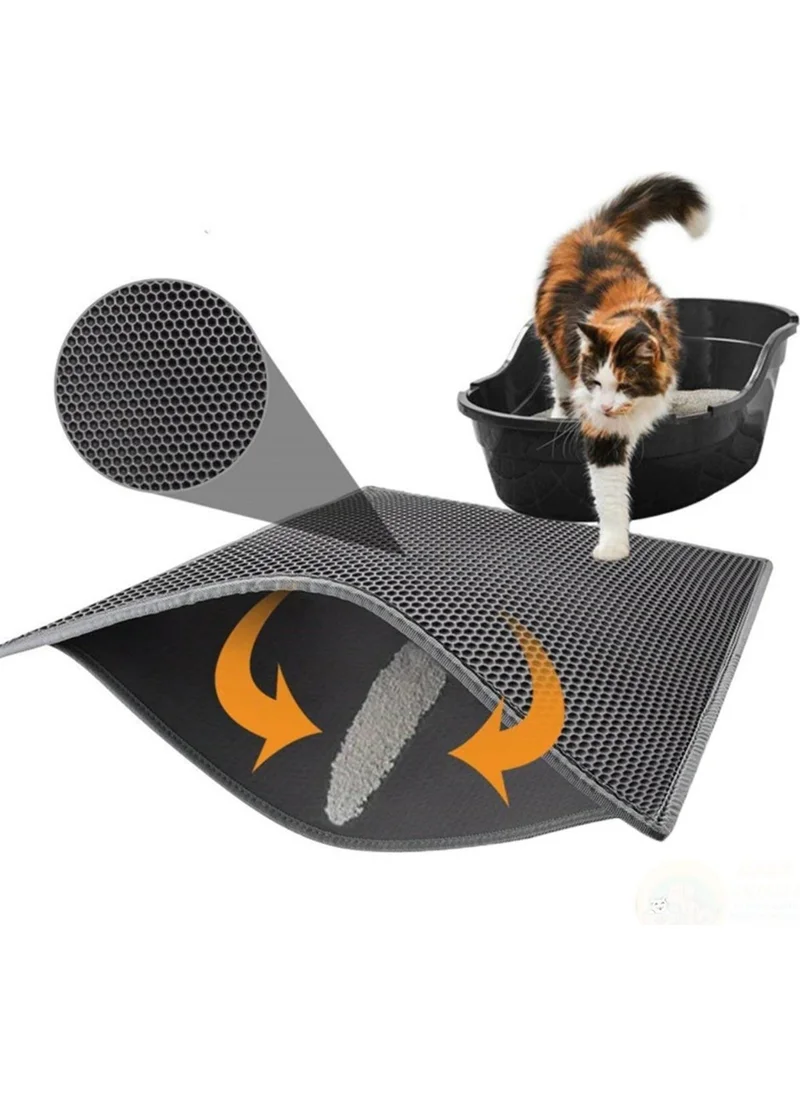 5 دي ام Cat Toilet Front Sand Collector Cleaner Gray Mat with Screen
