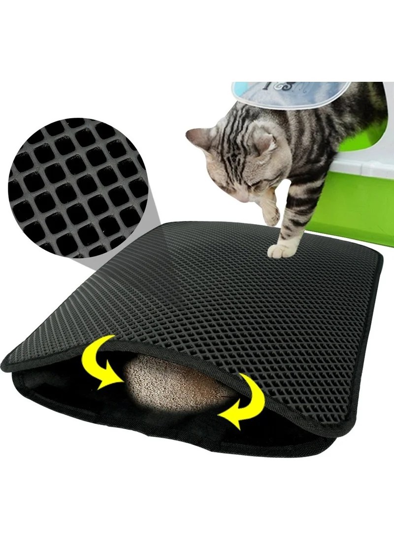 5 دي ام Cat Toilet Front Sand Collector Cleaner Gray Mat with Screen