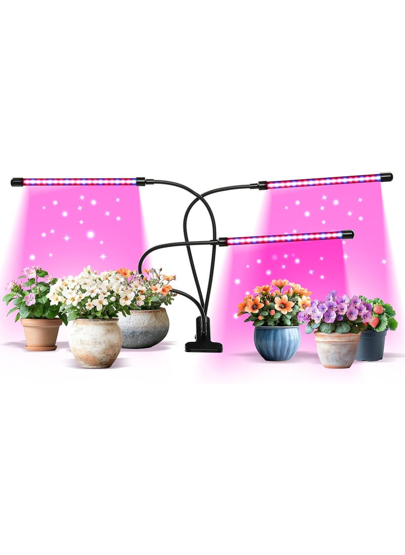 iPower iPower LED Grow Lights for Indoor Plants Full Spectrum Plant Growing Lamp with Red Blue LEDs 11Level Dimmable Auto On Off with 3912H Timer 3 Tubes  - Image 1