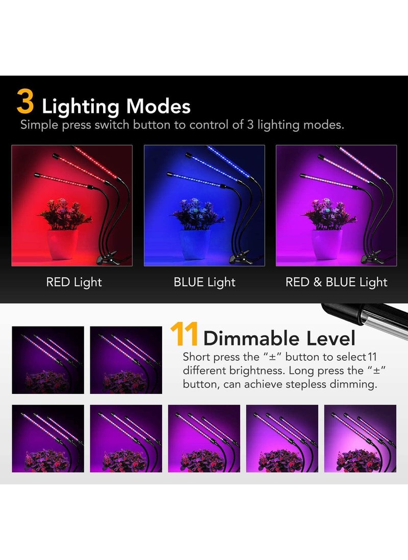 iPower iPower LED Grow Lights for Indoor Plants Full Spectrum Plant Growing Lamp with Red Blue LEDs 11Level Dimmable Auto On Off with 3912H Timer 3 Tubes  - Image 5