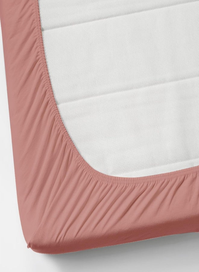TIB® Glace Cotton King Size Elastic Bedsheet with 2 Pillow Covers, 140 GSM, 72x78x8 Inches. (Pink) - Image 5