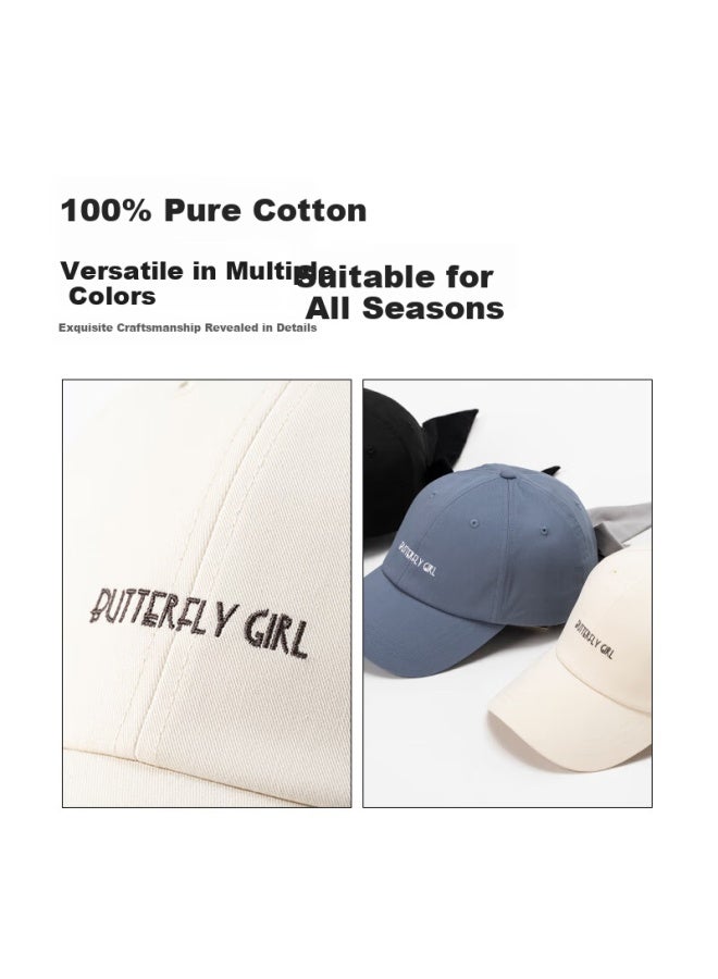 Fancet Women's Baseball Cap Spring Summer Cotton Embroidered Hat Sweet Bowknot Duckbill Korean Casual Sports Cap - Image 5