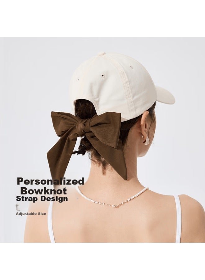 Fancet Women's Baseball Cap Spring Summer Cotton Embroidered Hat Sweet Bowknot Duckbill Korean Casual Sports Cap - Image 4