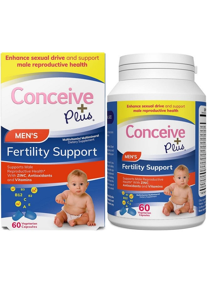 CONCEIVE PLUS Fertility Support for Men | Fertility Supplements for Men with Zinc, Vitamin C, E, Selenium | Motility Activator Multivitamin for Sperm Health & Conception | 60 Caps for 30 Days - Image 1