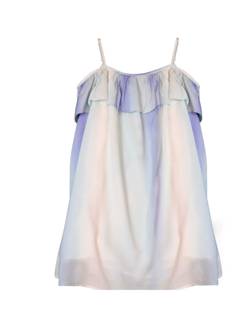 Ralph Lauren Kids Baby Blue Off Shoulder Dress - Size 6 - Image 2