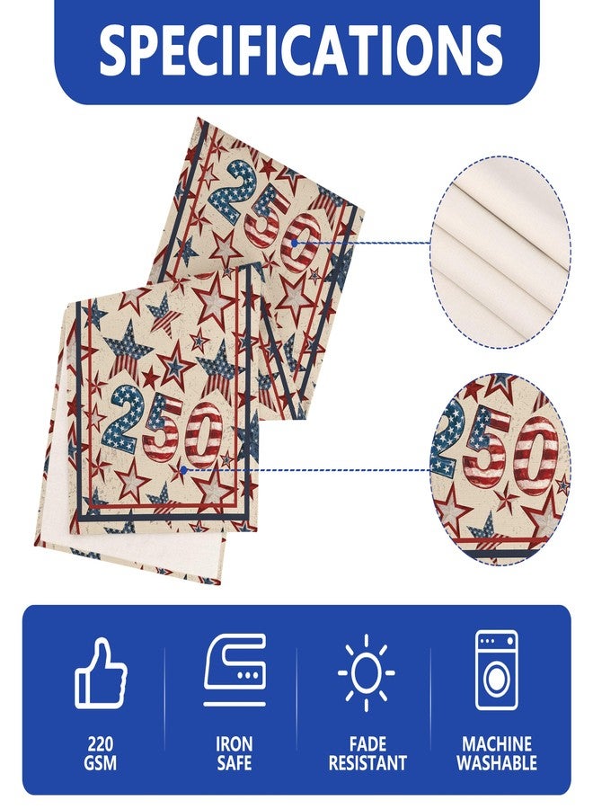 Siilues 4th of July Table Runner, 250 Anniversary USA Table Runner Blue Red Stars America Memorial Day Patriotic Decorations 1776 250th Anniversary Merchandise Home Party Decor Table Decorations 13x108 Inch - Image 5