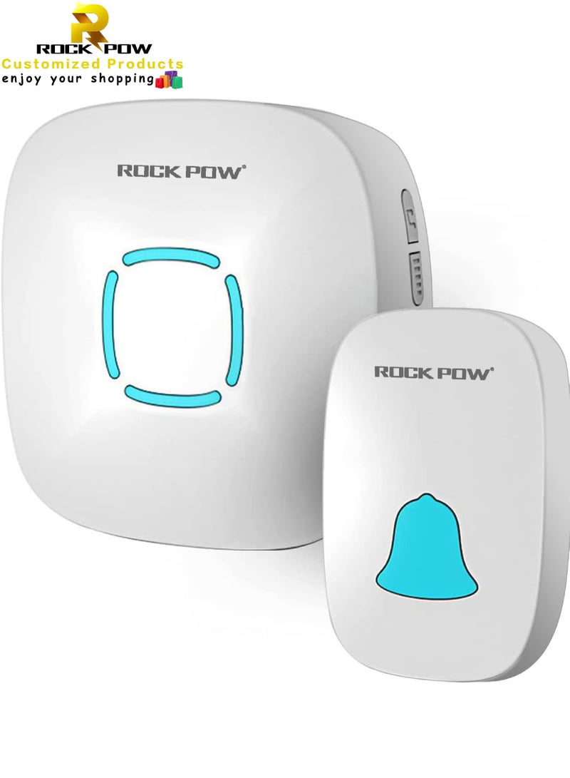 Doorbell Waterproof Wireless Doorbell Chime Kit with 36 Chimes Adjustable Volume 1000feet Operating with Sound LED Flash Door Bell for Home (1 Receiver x 1 Push on) - Image 1