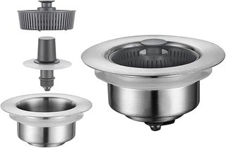 Prostuff.in® 3-in-1 Pop Up Sink Strainer Drainer for Kitchen | Silver Plated Stainless Steel Stopper, Waste Filter, Rust Resistant, Leak Proof, Universal Fit, Modern Design 1Pcs - pzsku/Z3B3E36826458F43B5798Z/45/1752306122/182530ed-b69e-48aa-8a25-e6f1a06a5a89