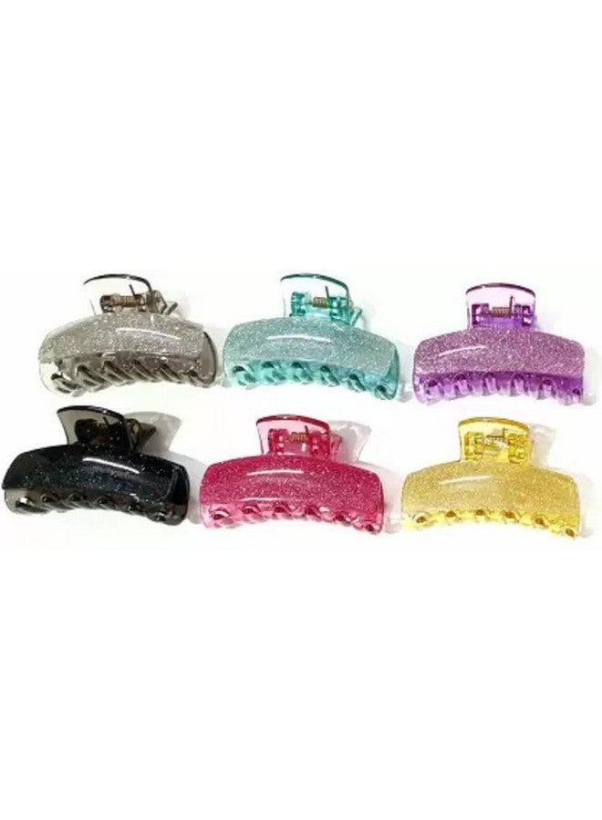 Blubby Stylish Multicolor Hair Clutcher Hair Claw Clips for Women Pack of 6