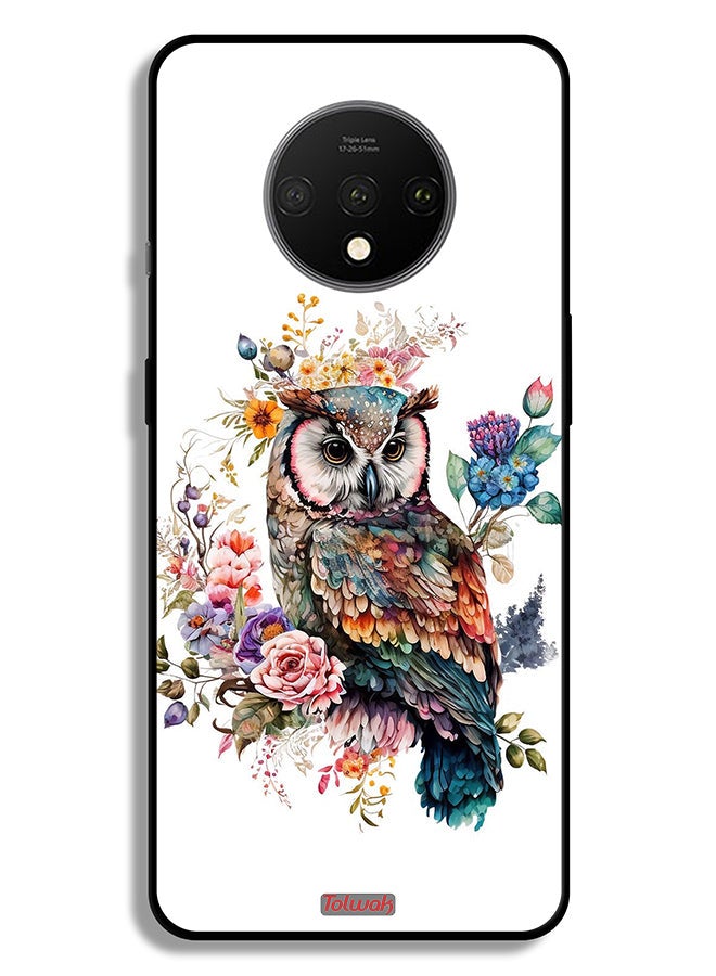 Tolwak OnePlus 7T Protective Case Cover Owl Abstract Art - Image 1