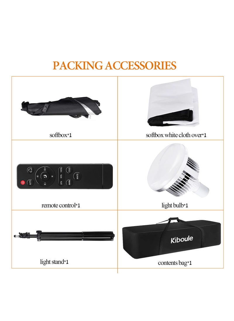 Kiboule - Dimmable LED Softbox Lighting Kit Continuous Lighting Soft Box Lights Set Studio Photography Light kit - Image 1