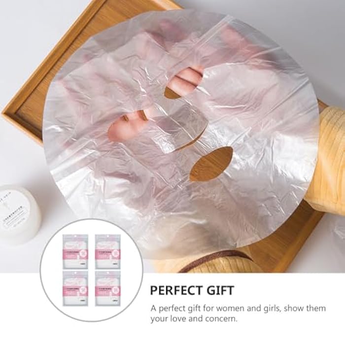 FOMIYES Disposable Facial Mask Film Sheets 400Pcs Diy Pre-Cut Plastic Face Mask for Home Spa Skin Care Moisture Retention and Fine Line Reduction - Image 2