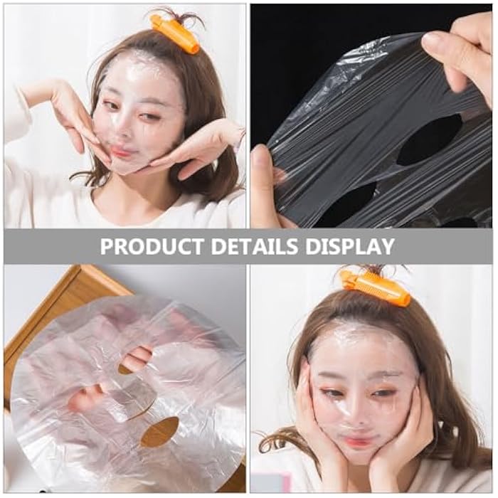 FOMIYES Disposable Facial Mask Film Sheets 400Pcs Diy Pre-Cut Plastic Face Mask for Home Spa Skin Care Moisture Retention and Fine Line Reduction - Image 5