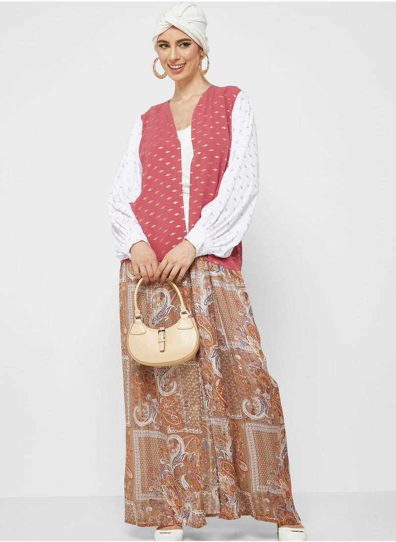 Khizana - Puff Sleeve Abaya With Sheila - Image 1