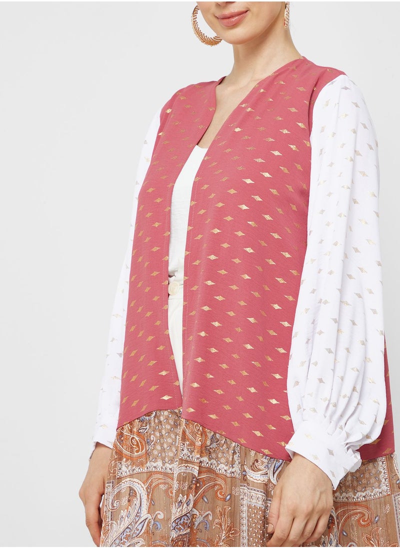 Khizana - Puff Sleeve Abaya With Sheila - Image 1