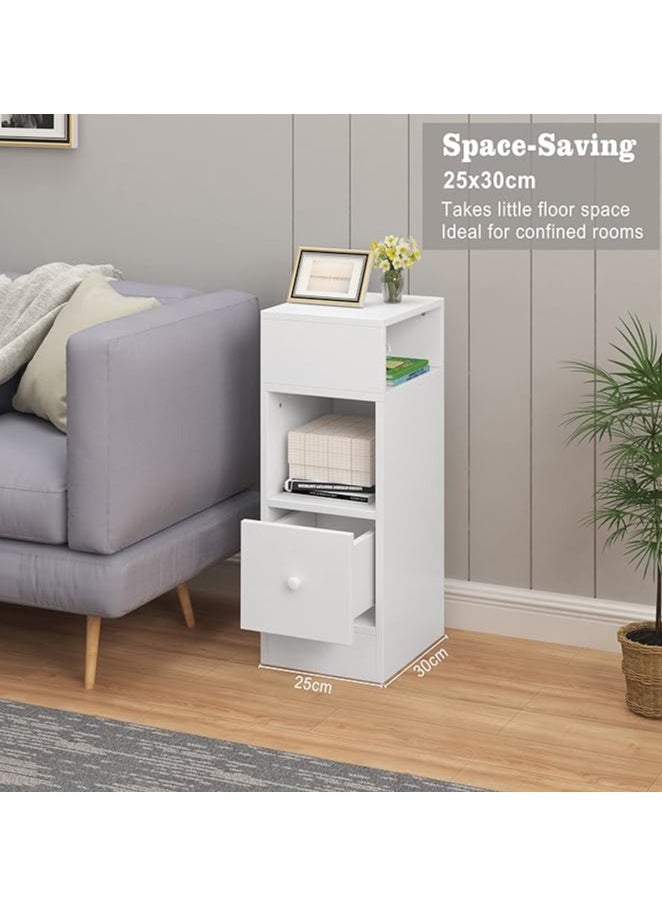 MODERN HOME Wooden Nightstand – Modern Bedside Table with Drawer for Bedroom Storage.  - Image 3