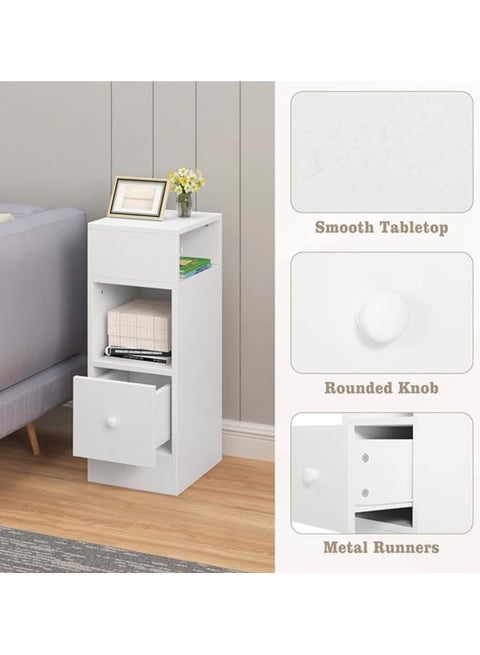 Wooden Nightstand – Modern Bedside Table with Drawer for Bedroom Storage.