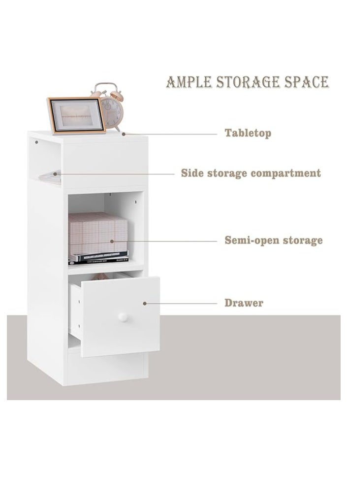 MODERN HOME Wooden Nightstand – Modern Bedside Table with Drawer for Bedroom Storage.  - Image 2